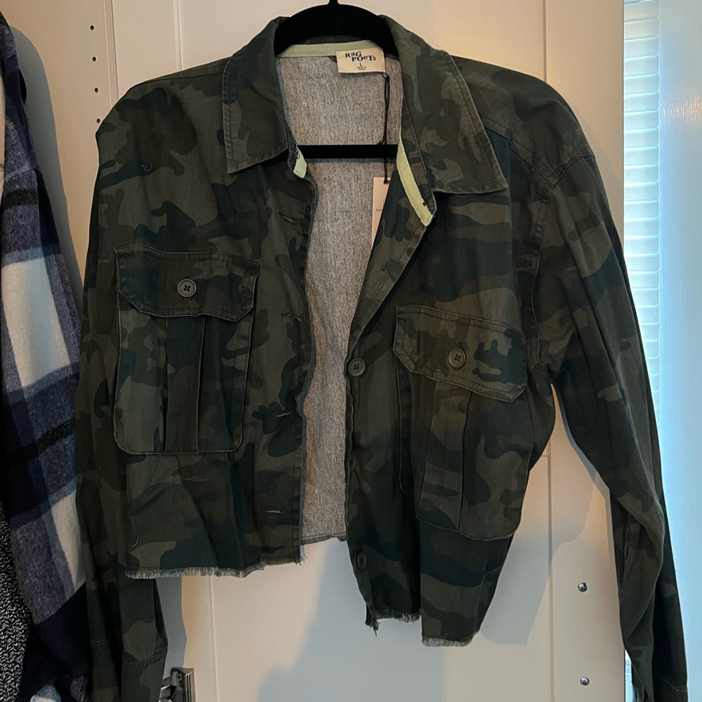 Rag Poets Cropped Camo Jacket